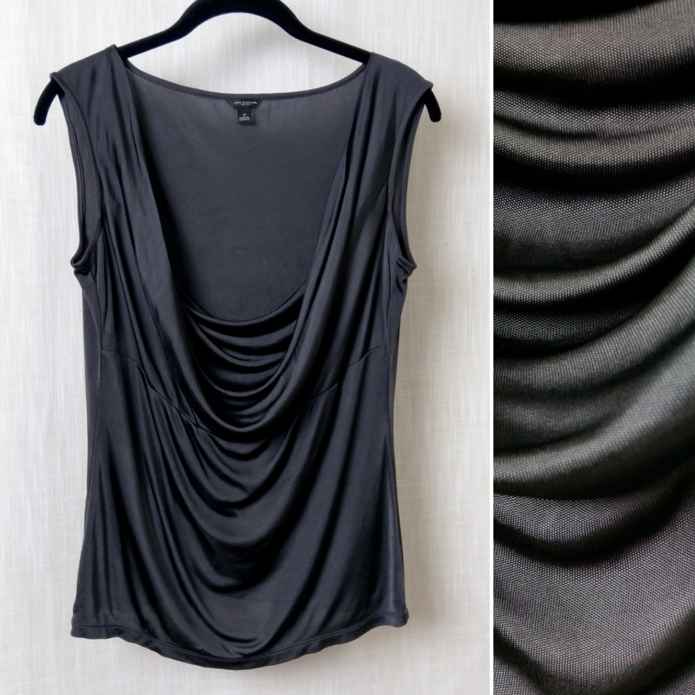 Ann Taylor Gray Cowl Neck Sleeveless Blouse